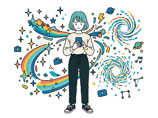 기호 디자인 여자 별 음악 일러스트 빛 스마트폰 컬러풀 디지털 제조 집중 즐거움 비디오 소셜네트워크 콘텐츠 국내일러스트 AI파일 자연요소 문자 감정 컬러 컨셉 문화예술 사람 핸드폰 스마트기기 파일형식 벡터 전자제품