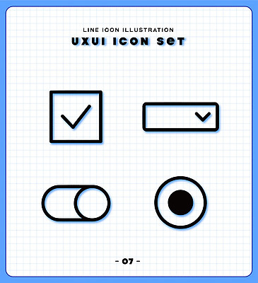 아이콘 디자인 라인일러스트 체크 그림 스위치 UI 웹디자인 2D아이콘 AI파일 일러스트 파일형식 벡터