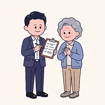 노년 남자 일러스트 안내 설명 도움 사회 연습 확인 상담 긍정 점검 서류판 체크리스트 국내일러스트 AI파일 컨셉 모션 사람 성인 사무용품 공동체 파일형식 벡터 문구용품 오브젝트