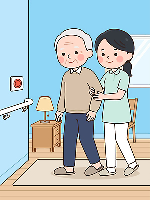 노년 의자 일러스트 건강 이야기 손잡이 웃음 안전 일상 걷기 도움 방문 간병인 국내일러스트 AI파일 직업 가구 컨셉 모션 표정 성인 라이프 파일형식 벡터 생활용품 사람 생활 오브젝트