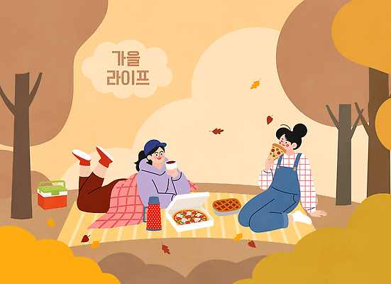 나무 여자 음료 음식 잎 일러스트 자연 피자 함께함 대화 웃음 취미 친구 소풍 식사 가을 담요 즐거움 그림 국내일러스트 AI파일 식물 계절 감정 컨셉 관계 패스트푸드 서양음식 표정 말하기 사람 야외활동 생태계 파일형식 벡터 모션 인스턴트