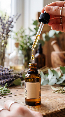 JPG 식물 편집이미지 손 재료 유리병 작업 제조 스포이트 공예 허브 아로마 의료성형뷰티 편집실사 AI인물포토 AI콘텐츠 병_용기 취미 신체부위 CG 피펫 파일형식 AI포토 실험기구 사람 과학