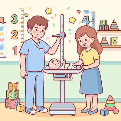 일러스트 의학 가족 건강 사람 부모 장난감 블록 진료 방 장비 의사 성장 아기 보살핌 예방접종 지원 국내일러스트 AI파일 관계 의료진 접종 파일형식 벡터 직업