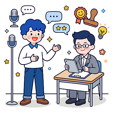 일러스트 탁자 대화 사람 태블릿 구직 발표 계획 상 집중 마이크 즐거움 기회 취업준비생 노력 평가 소통 채용박람회 피드백 모의면접 국내일러스트 AI파일 감정 음향기기 가구 컨셉 말하기 전자제품 스마트기기 상패 면접 박람회 파일형식 벡터 생활용품 비즈니스 모션 우승 최고 오브젝트