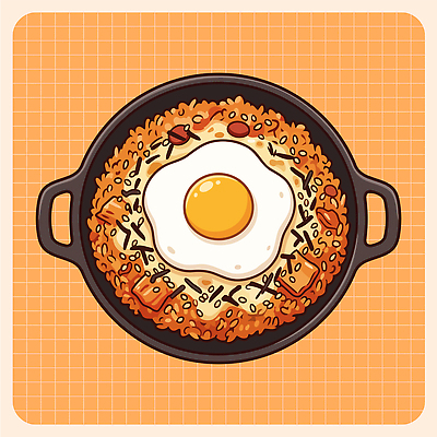 한식 일러스트 밥 요리 계란 식사 맛 볶음밥 김치볶음밥 식사준비 국내일러스트 AI파일 음식 컨셉 알 준비 파일형식 벡터