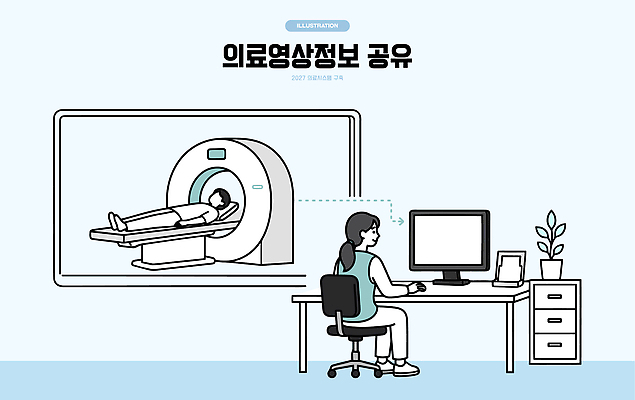 여자 남자 일러스트 의학 기술 건강 안전 치료 컴퓨터 장비 환자 의사 정보 결과 검사 시스템 영상 공유 전문 CT촬영 국내일러스트 AI파일 컨셉 의료기기 사람 전자제품 의료진 파일형식 벡터 직업