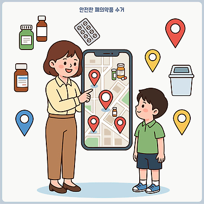 여자 남자 아들 지도 일러스트 가족 엄마 건강 안전 스마트폰 부모 약 정보 자녀 폐기물 약국 위치 편리함 찾기 폐품 수거함 공급 국내일러스트 AI파일 컨셉 의학 관계 모션 사람 핸드폰 스마트기기 쓰레기 파일형식 벡터 전자제품