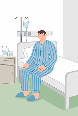 남자 일러스트 휴식 잔 건강 병원 안전 생활 치료 물 진료 환자 침대 환자복 수액 국내일러스트 AI파일 자연요소 식기 옷 가구 컨셉 의학 사람 파일형식 벡터 생활용품 오브젝트