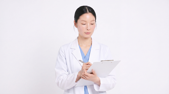 JPG 편집이미지 여자 의학 건강 병원 치료 진료 의사 기록 메모지 의사가운 업무 전문직 검사 서류판 의료성형뷰티 편집실사 AI인물포토 AI콘텐츠 직업 사람 사무용품 의료진 가운 작업 CG 파일형식 AI포토 옷 문구용품 오브젝트