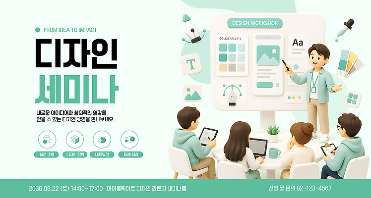 템플릿 디자인 아침 아이디어 학습 자료 발표 공유 방법 세미나 오후 웹디자인 창의력 워크숍 이미지템플릿 AI파일 주간 교육 컨셉 비즈니스 파일형식 벡터 자연요소