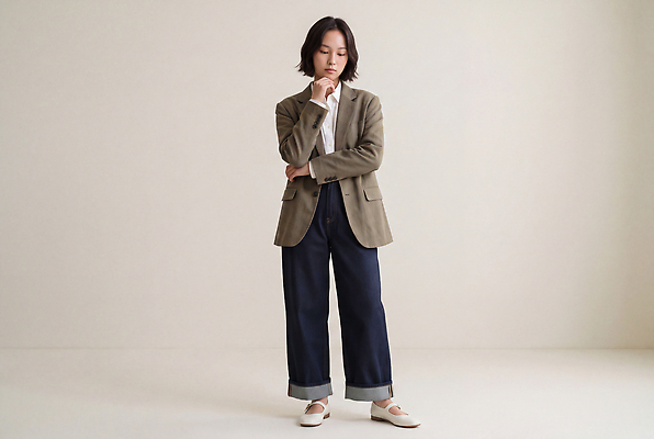 JPG 모델 편집이미지 패션 포즈 생각 스튜디오 캐주얼 재킷 모던 의료성형뷰티 스타일 편집실사 옷 외투 CG 파일형식 상의