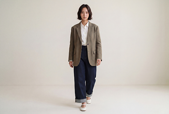 JPG 편집이미지 여자 패션 바지 스튜디오 사람 정장 걷기 재킷 모던 의료성형뷰티 스타일 편집실사 옷 모션 하의 외투 CG 파일형식 상의