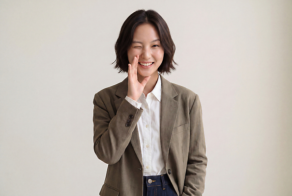 JPG 편집이미지 장난 웃음 사람 재킷 모던 재치 의료성형뷰티 스타일 편집실사 표정 외투 CG 파일형식 상의 옷