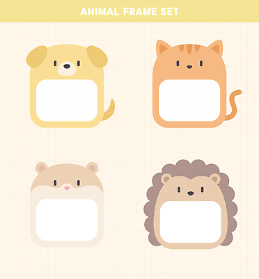 백그라운드 일러스트 프레임 세트 귀여움 고양이 개 다람쥐 고슴도치 아기자기 국내일러스트 AI파일 컨셉 포유류 반려동물 설치류 파일형식 벡터 동물