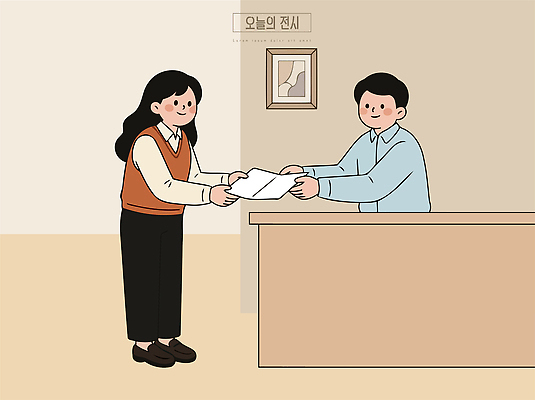 여자 남자 일러스트 커뮤니케이션 사람 일상 사무실 전시 업무 사무 사무원 군중 전시회 책상 전달 문서 전시실 제출 국내일러스트 AI파일 직업 가구 비즈니스 라이프 작업 파일형식 벡터 생활용품 생활 오브젝트