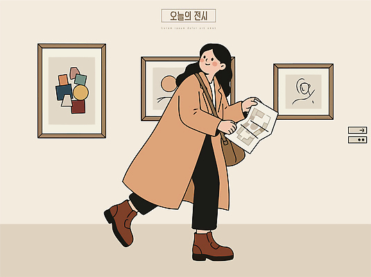 디자인 문화 예술 이동 일러스트 사람 전시 감상 공간 군중 미술관 전시회 즐거움 그림 작품 관람 전시실 안내도 국내일러스트 AI파일 감정 컨셉 지도 미술 파일형식 벡터 문화예술