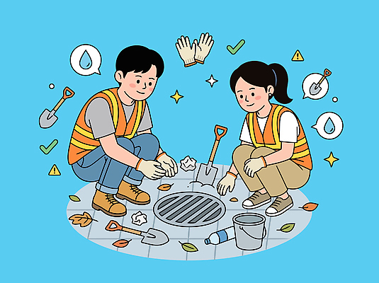 장갑 일러스트 협력 안전 사람 환경 도구 봉사 도움 쓰레기 청소 노력 하수구 지원 참여 지역사회 국내일러스트 AI파일 시설물 잡화 컨셉 파일형식 벡터 건축물 건축
