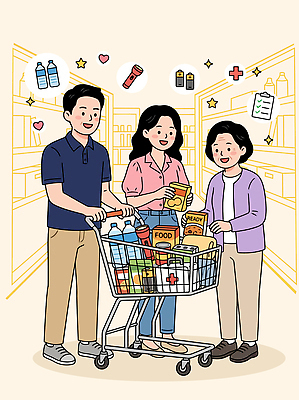 음료 음식 생활용품 일러스트 가족 건강 일상 쇼핑 장보기 약 카트 상품 장바구니 오브젝트 마트 국내일러스트 AI파일 의학 관계 라이프 바구니 상점 파일형식 벡터 생활