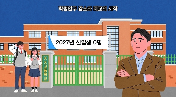 직업 학생 교육 컨셉 학교 사람 연도 파일형식 벡터 남자 여자 하락 폐교 신입생 교문 2027년 시설 교사 지역사회 현상 변화 발표 문제 일러스트 국내일러스트 AI파일