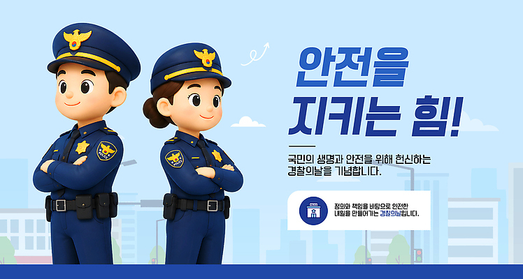 템플릿 직업 여자 남자 표정 안전 팔짱 힘 작업 경찰 보호 국민 경찰의날 이미지템플릿 AI파일 컨셉 모션 사람 파일형식 벡터 법정기념일 기념일 이벤트