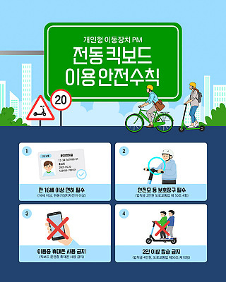 템플릿 교통수단 리플렛 안전 사람 자전거 도시 보호장비 안전수칙 공공장소 규정 사용금지 전동퀵보드 이미지템플릿 AI파일 육상교통 교통 바이크 장소 장비 금지 퀵보드 파일형식 벡터