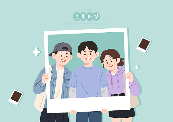 여자 남자 포즈 액자 일러스트 사진 웃음 친구 사진촬영 추억 즐거움 친목 성격 국내일러스트 AI파일 감정 컨셉 관계 표정 사람 촬영 파일형식 벡터