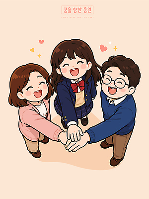 여학생 남자 행복 교복 포즈 일러스트 응원 청소년 사랑 웃음 기쁨 그룹 수집 손모으기 국내일러스트 AI파일 학생 옷 여자 감정 표정 사람 손짓 파일형식 벡터 모션