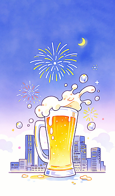 JPG 행복 음료 일러스트 하늘 수채화 맥주 폭죽 불꽃놀이 이벤트 건물 여름 파티 보라색 축제 거품 도시 저녁 시원함 즐거움 맥주축제 국내일러스트 AI일러스트 AI콘텐츠 건축물 계절 감정 컬러 놀이 주류 밤 야간 파일형식 자연요소 건축