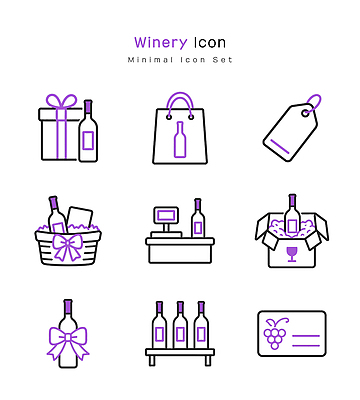 일러스트 포장 포도 선물 선물상자 상자 쇼핑백 꼬리표 라벨 바구니 와인 보라색 프레젠테이션 와인병 오브젝트 양조 와이너리 국내일러스트 AI파일 컬러 가방 과일 병_용기 프레임 주류 양조장 파일형식 벡터 잡화 음료