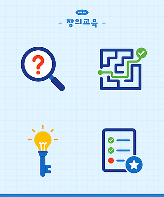교육 일러스트 학습 플랫 확대경 탐색 문제해결 미로찾기 방법 상상력 창의력 체크리스트 국내일러스트 AI파일 파일형식 벡터