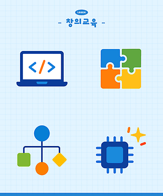교육 일러스트 기술 노트북 학습 컴퓨터 퍼즐 플랫 연결 반도체 창의력 프로그래밍 알고리즘 코딩 국내일러스트 AI파일 전자제품 작업 개발 컴퓨터교육 파일형식 벡터