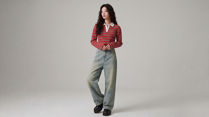 JPG 모델 편집이미지 옷 여자 패션 포즈 셔츠 바지 스튜디오 빨간색 사진촬영 줄무늬 의료성형뷰티 스타일 편집실사 AI인물포토 AI콘텐츠 컬러 상의 무늬 하의 사람 촬영 CG 파일형식 AI포토