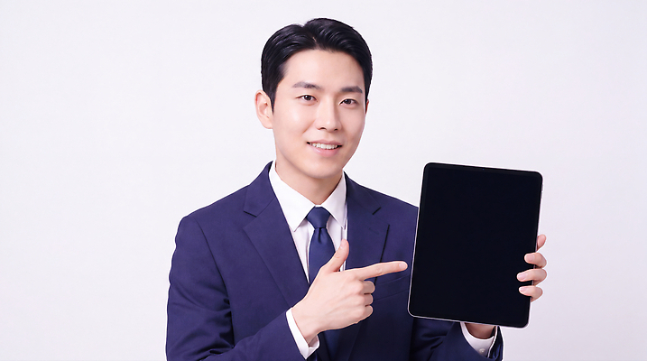 JPG 편집이미지 남자 포즈 손가락 커뮤니케이션 기술 실내 미소 정장 태블릿 디지털 작업 비즈니스맨 지시 의료성형뷰티 편집실사 AI인물포토 AI콘텐츠 손 옷 비즈니스 모션 표정 사람 내부 전자제품 스마트기기 직장인 CG 파일형식 AI포토 직업 신체부위