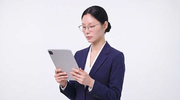 JPG 편집이미지 여자 커뮤니케이션 기술 정장 전자제품 태블릿 사무실 스크린 깨끗함 정보 업무 비즈니스우먼 집중 소통 의료성형뷰티 편집실사 AI인물포토 AI콘텐츠 옷 컨셉 비즈니스 사람 스마트기기 작업 직장인 CG 파일형식 AI포토 직업