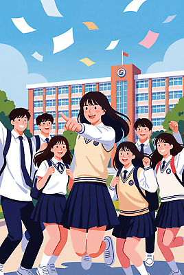 JPG 학생 행복 교복 일러스트 학교 응원 청소년 방학 함께함 미소 친구 스쿨라이프 운동장 기쁨 모임 그룹 즐거움 국내일러스트 라이프스타일 옷 교육 감정 컨셉 스포츠시설 관계 휴가 표정 사람 공간 파일형식 스포츠 생활 시설