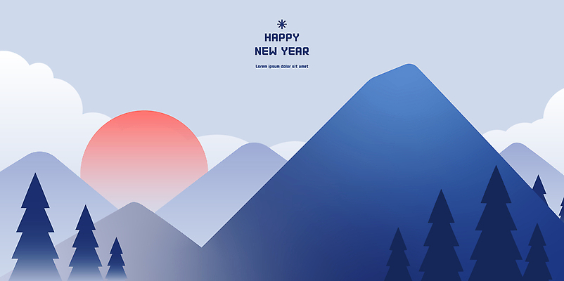 디자인 포스터 백그라운드 일러스트 자연 하늘 새해 산 기념 풍경 파란색 태양 일출 축하 그림 국내일러스트 AI파일 자연요소 컬러 컨셉 노을 생태계 파일형식 벡터