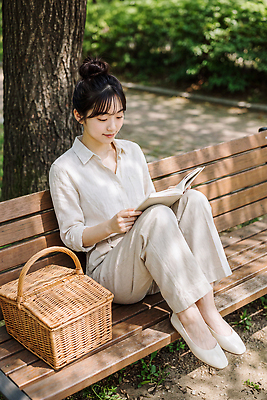 JPG 나무 편집이미지 공원 여자 여유 벤치 자연 휴식 사람 잔디 책 바구니 읽기 즐거움 점심 오후 의료성형뷰티 편집실사 AI인물포토 AI콘텐츠 식물 공공시설 감정 컨셉 의자 모션 CG 생태계 파일형식 AI포토 가구 시설 생활용품 오브젝트
