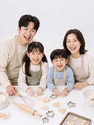 JPG 편집이미지 재료 가족 함께함 요리 미소 부모 쿠키 주방 즐거움 반죽 만들기 제빵 의료성형뷰티 편집실사 AI인물포토 AI콘텐츠 감정 컨셉 관계 모션 디저트 표정 제과제빵 CG 파일형식 AI포토 음식