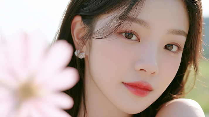 식물 장신구 표정 사람 신체부위 머리 CG 생태계 파일형식 꽃 자연 미소 산 하늘 오후 얼굴 귀걸이 피부 머리카락 생명 편집이미지 편집실사 JPG 여자 의료성형뷰티