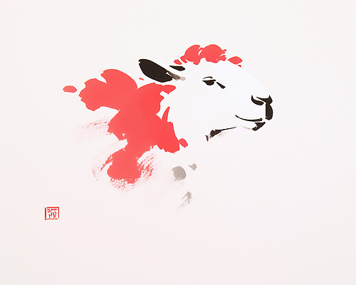 JPG 예술 일러스트 빨간색 양띠 그림 국내일러스트 AI일러스트 AI콘텐츠 정미년 붉은양 컬러 십이지신 양 파일형식 2027년 포유류 연도 동물