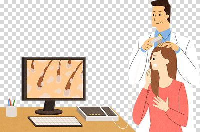 편집이미지 여자 건강 병원 치료 컴퓨터 머리카락 스크린 진료 의사 도구 검사 상담 PNG 두피 의학 사람 전자제품 머리 의료진 파일형식 직업 신체부위