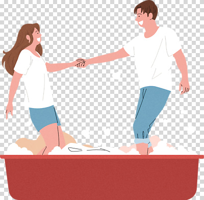 편집이미지 행복 반바지 물놀이 욕조 일상 친구 청춘 손잡기 거품 유머 즐거움 PNG 감정 컨셉 바지 관계 모션 놀이 라이프 파일형식 하의 생활 옷