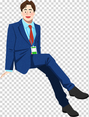 모양 편집이미지 캐릭터 남자 비즈니스 회의 넥타이 대화 앉기 정장 빨간색 파란색 사무실 이름표 PNG 스타일 잡화 옷 컬러 모션 말하기 사람 파일형식