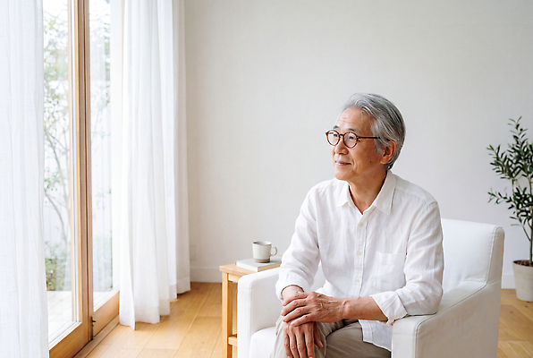 JPG 편집이미지 응시 할아버지 노년 남자 거실 창문 탁자 실내 생활 컵 소파 편집포토 의료성형뷰티 편집실사 AI인물포토 AI콘텐츠 식기 시선 가구 의자 사람 성인 내부 CG 파일형식 AI포토 생활용품 오브젝트