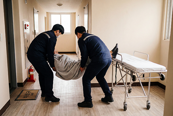 JPG 편집이미지 노년 이동 병원 안전 사람 성인 환자 의료진 응급 긴급 도움 복도 구출 담요 구조원 119 구조대 응급상황 이송 편집포토 환자수송 의료성형뷰티 편집실사 AI인물포토 AI콘텐츠 직업 컨셉 의학 소방 CG 전화번호 파일형식 AI포토