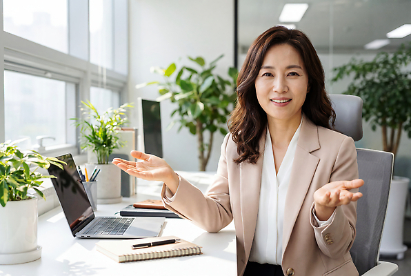 JPG 식물 편집이미지 손 여자 CEO 회의 이야기 앉기 정장 노트북 사무실 업무 작업 비즈니스우먼 의료성형뷰티 편집실사 AI인물포토 AI콘텐츠 직업 옷 비즈니스 모션 사람 신체부위 전자제품 직장인 CG 파일형식 AI포토
