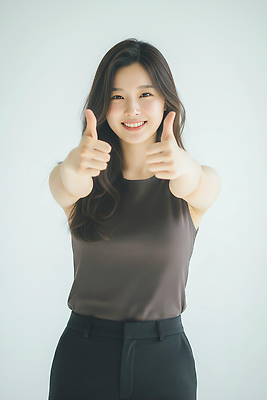 JPG 편집이미지 손 여자 포즈 신체 표정 미소 엄지손가락 즐거움 뷰티풀 의료성형뷰티 스타일 편집실사 AI인물포토 AI콘텐츠 감정 손가락 사람 신체부위 CG 파일형식 AI포토