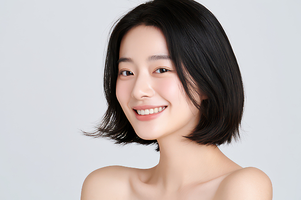 JPG 모델 편집이미지 여자 포즈 스튜디오 표정 미소 뷰티 단발머리 뷰티풀 의료성형뷰티 편집실사 AI인물포토 AI콘텐츠 헤어스타일 사람 CG 파일형식 AI포토
