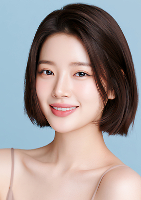 JPG 모델 편집이미지 여자 포즈 표정 미소 뷰티 눈 단발머리 뷰티풀 의료성형뷰티 스타일 편집실사 AI인물포토 AI콘텐츠 헤어스타일 사람 CG 파일형식 AI포토