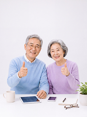 JPG 편집이미지 커플 여자 노년 남자 행복 손가락 탁자 실내 대화 사랑 웃음 스마트폰 태블릿 노부부 기쁨 따봉 의료성형뷰티 편집실사 AI인물포토 AI콘텐츠 손 부부 감정 가구 관계 표정 말하기 사람 성인 내부 전자제품 핸드폰 스마트기기 엄지손가락 최고 CG 파일형식 AI포토 생활용품 모션 신체부위 오브젝트